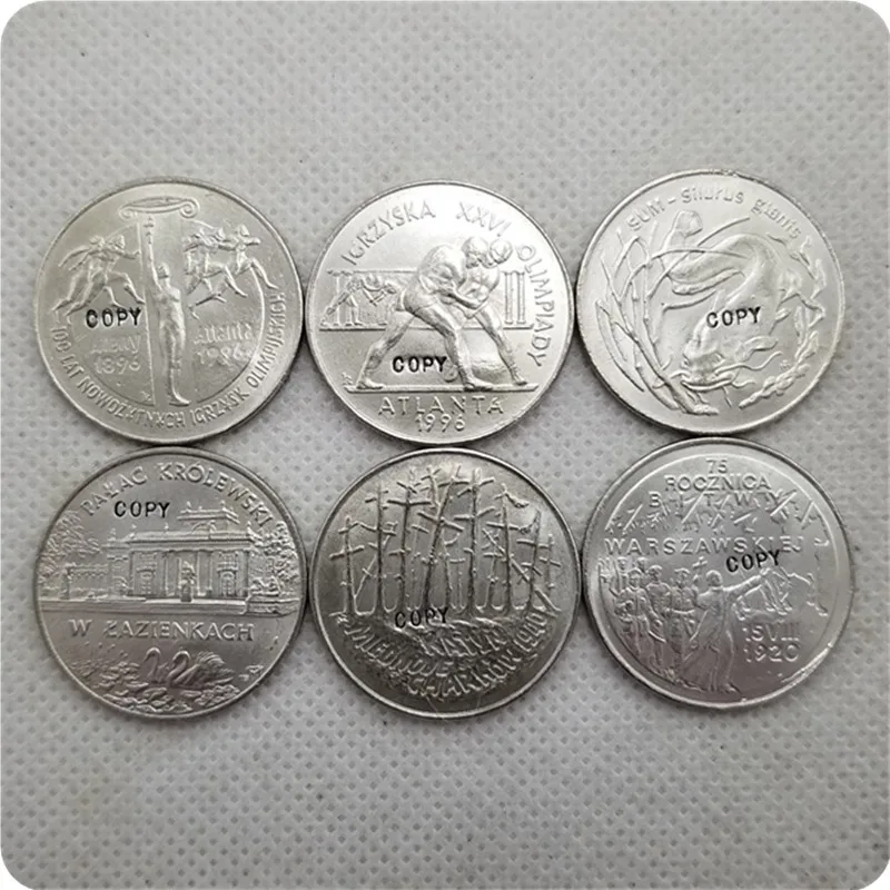 

1995 POLAND 2 Zlote FULL SET OF 6 COINS COPY commemorative coins-replica coins medal coins collectibles