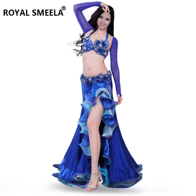 ROYAL SMEELA Belly Dance Costume Professional Bellydance Costumes for Women  Belly Dance Skirt Bra Belt Carnival Outfit