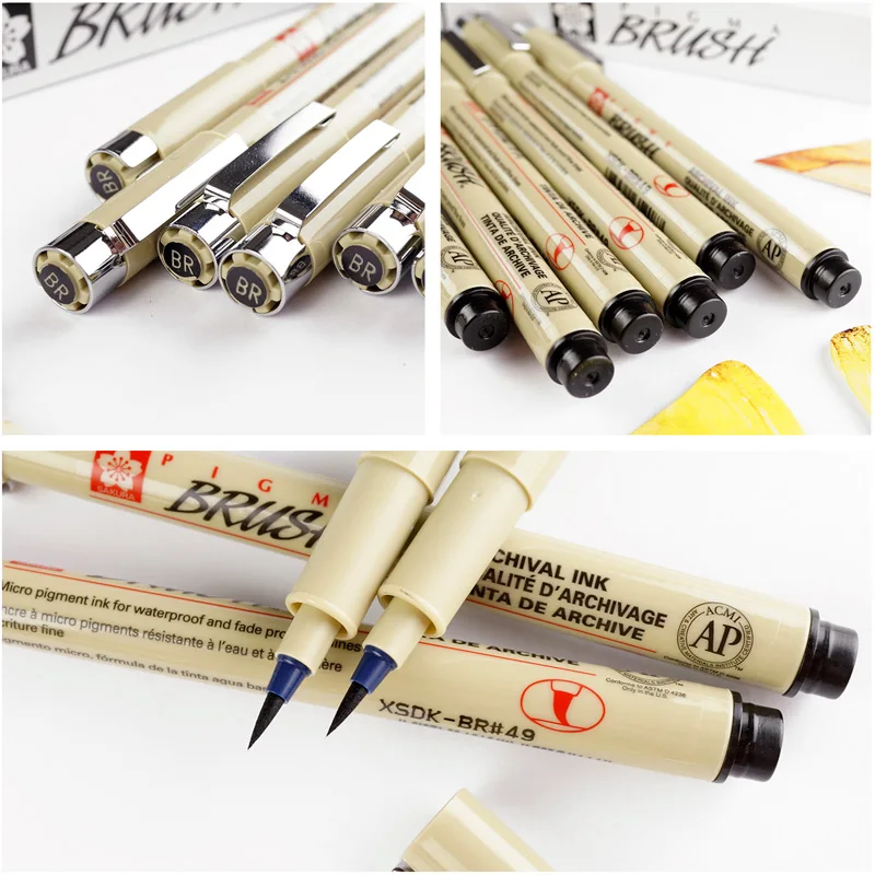 Япония Сакура scriptliner маркер 0.5 0.3 0.8 различных размеров Нить рисунок пером Цвет ручка много поставок живопись