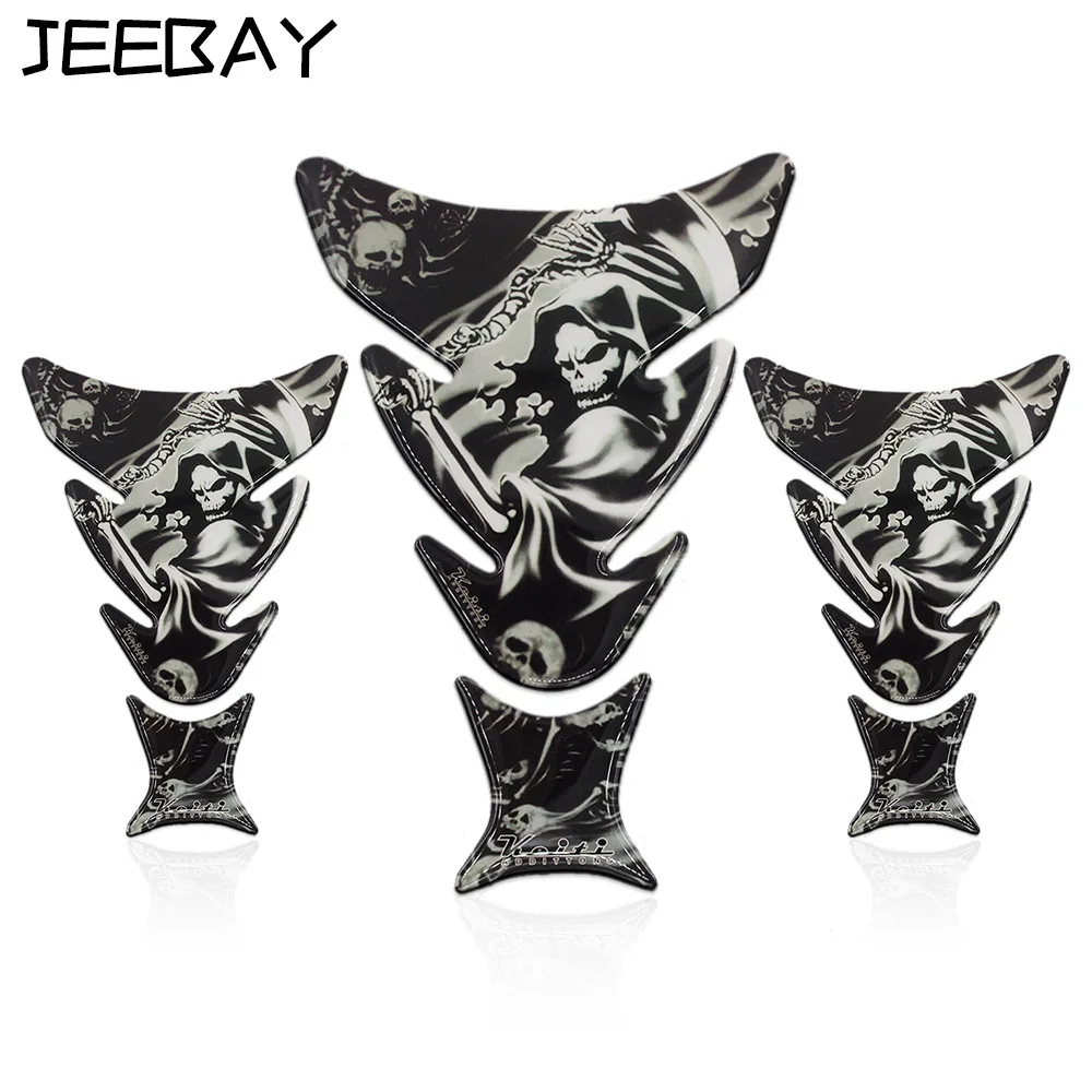 JEEBAY 1PCS Motorcycle Accessories Tank Pad 3D Carbon Fiber Monster Devil motorcycle sticker Decals Tank Pad