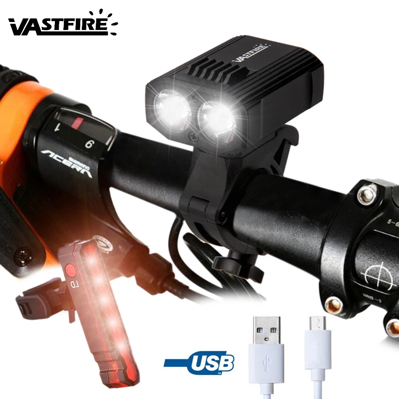 Cena Wodoodporna lampka rowerowa ładowana na usb 5 trybów oświetlenia światło rowerowe MTB wbudowana bateria lampa rowerowa dla bezpieczeństwa nocna jazda na rowerze