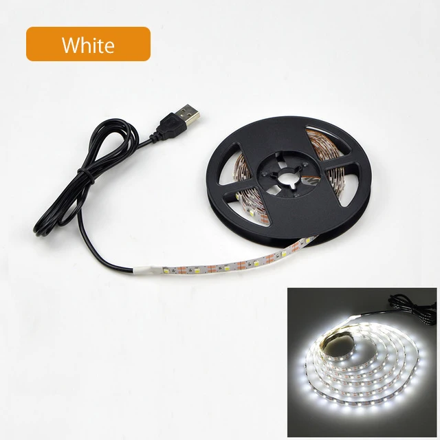 [LTOON] USB Светодиодная лента 2835SMD DC5V гибкий светодиодный светильник лента 1 м 2 м 3 м 4 м 5 М HD ТВ Настольный экран Смещенный светильник ing - Испускаемый цвет: White