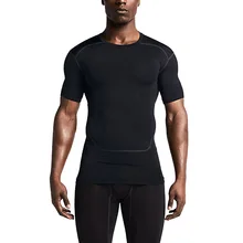 Camiseta masculina мужские быстросохнущая Рубашки Дешевые похудения базы Слои Бег Обучение Бодибилдинг Фитнес сжатия топы