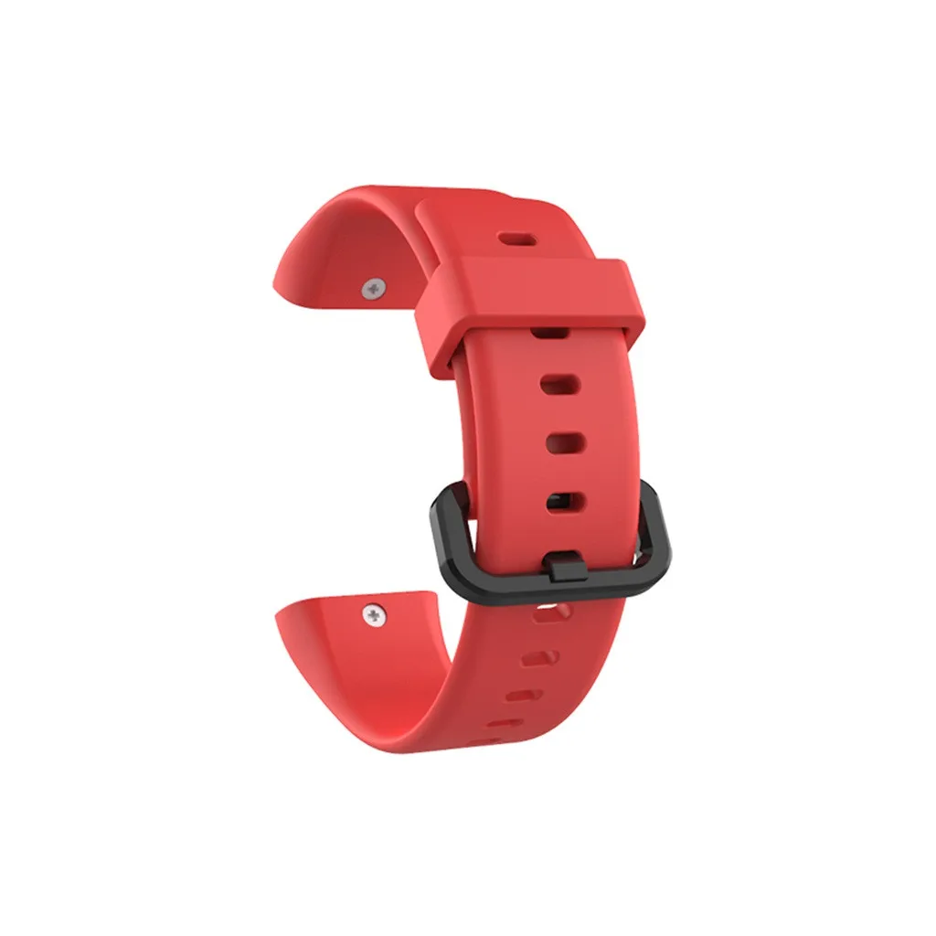 Спортивный мягкий силиконовый точечный браслет, Одноцветный Смарт-часы, ремешок для часов, аксессуары для часов XIAOMI AMAZFIT Cor 2 - Цвет: Red