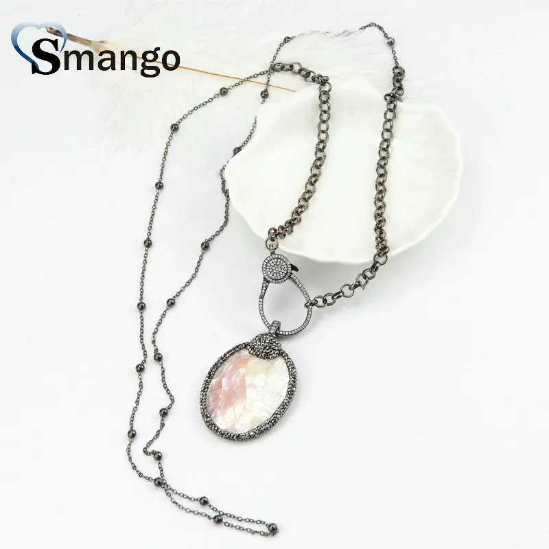 

3Pieces, Women Fashion Shape of Round Crystal Prong Setting long Necklace.