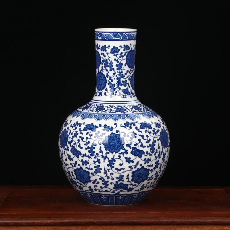 Jingdezhen Porcelain vase chinese ceramic vase China flower pot vase modern Chinese crafts blue and white flower vases for homes (4)