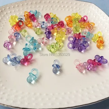 

Free Shipping 500pcs Acrylic Mini Pacifiers Baby Shower Favors DIY Baby Shower Decoration Pacifiers 22MM*8MM