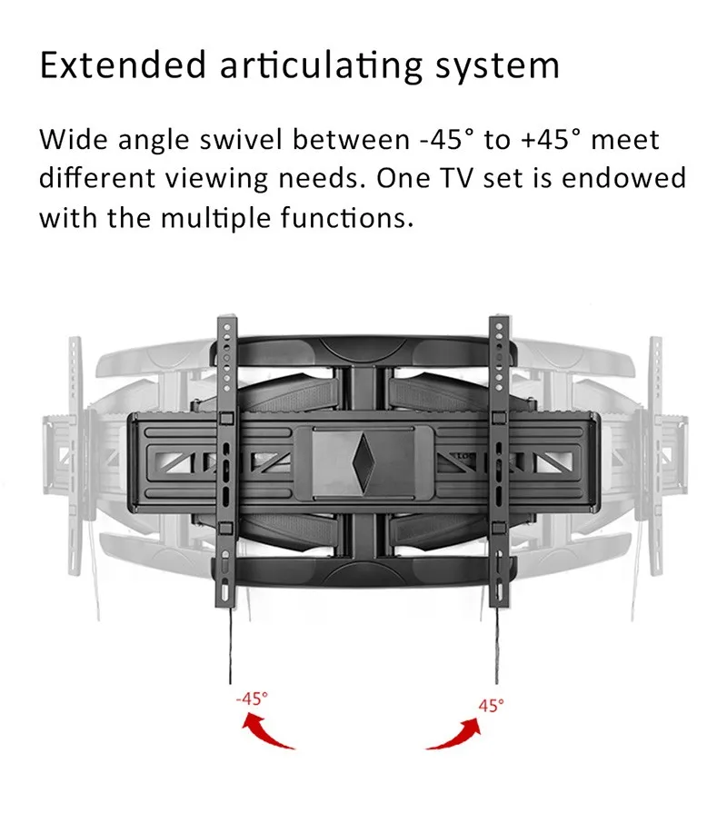 NBSilence плазменный настенный выдвижной ЖК-кронштейн для телевизора, настенное крепление, регулируемое крепление, подставка для телевизора, кронштейн для 3"-70", максимальная поддержка, вес 45 кг