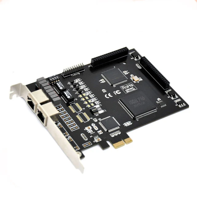 TE220 Digium card Dual Span E1/T1 2 порта ISDN PRI Board PCI E Bus Digital T1/E1 Te220e|card card|bus cardcard bus |