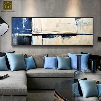 

Modern Living Room Bedroom Hanging Picture Abstract Oil Painting Canvas Prints Art Cuadros Decoracion Frame Wall Art QKM043
