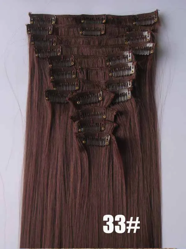 

5sets/lot clip in straight synthetic hair clip in hair 12pcs/set,130grams,synthetic hair extension,18 kinds of colour available