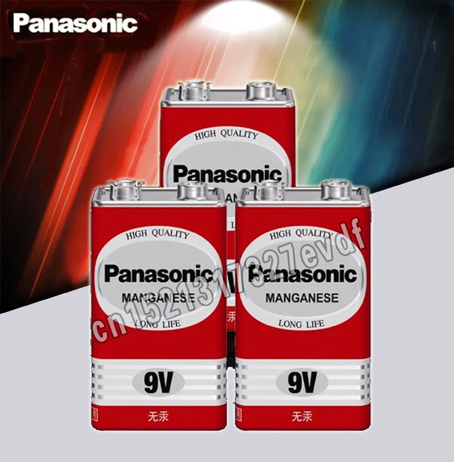 

5PCS/LOT 100% Genuine Panasonic Greencell PP3 6F22 6LR61 MN1604 9V Block Heavy Duty Cell Battery