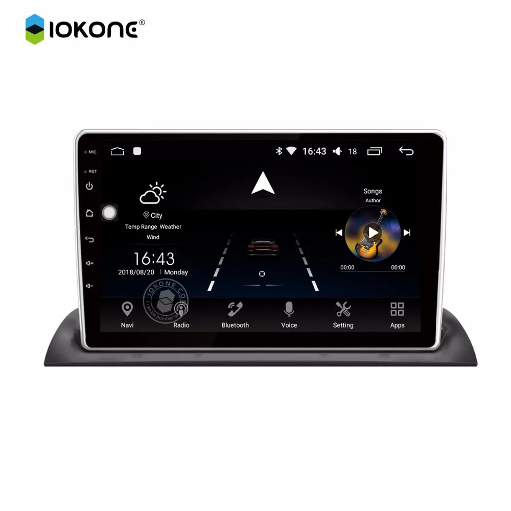 IOKONE автомобильный android 8 0 мультимедиа dvd плеер 2 din стерео gps core Радио экран IPS 2.5D 10 1