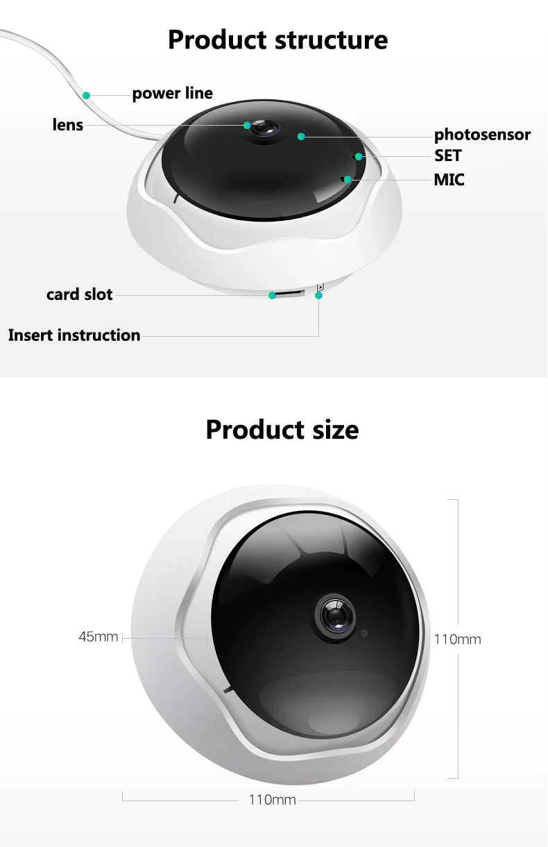  5MP XM 360 degre panoramic Wireless Panoramic Camera Network WiFi Fisheye Security IP Camera Built-
