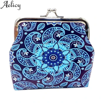 

Aelicy Fashion Women Print Coin Purse Zipper Credit Card Holder Clutch Short Wallet Square Coins Change Keys Card Holder Bag