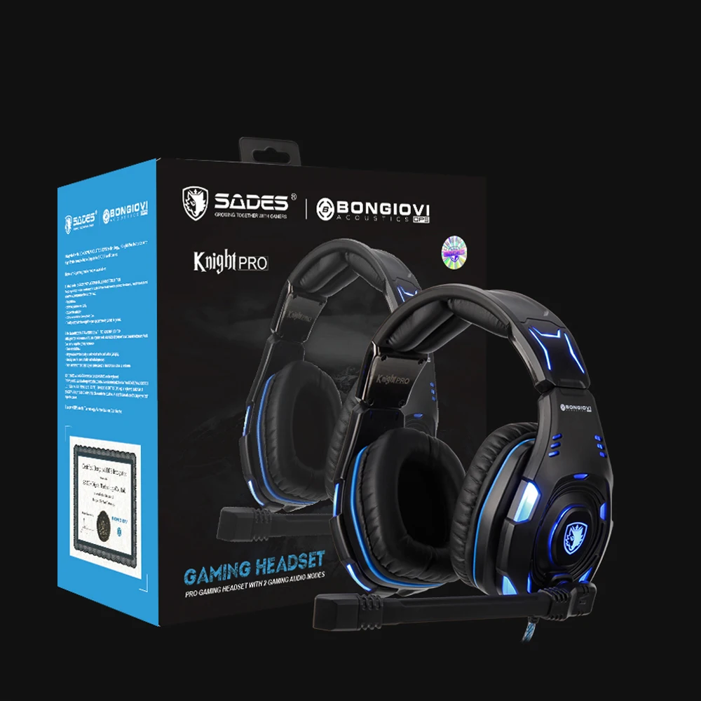 SADES Knight Pro BONGIOVI аудио игровая гарнитура USB Профессиональные наушники с