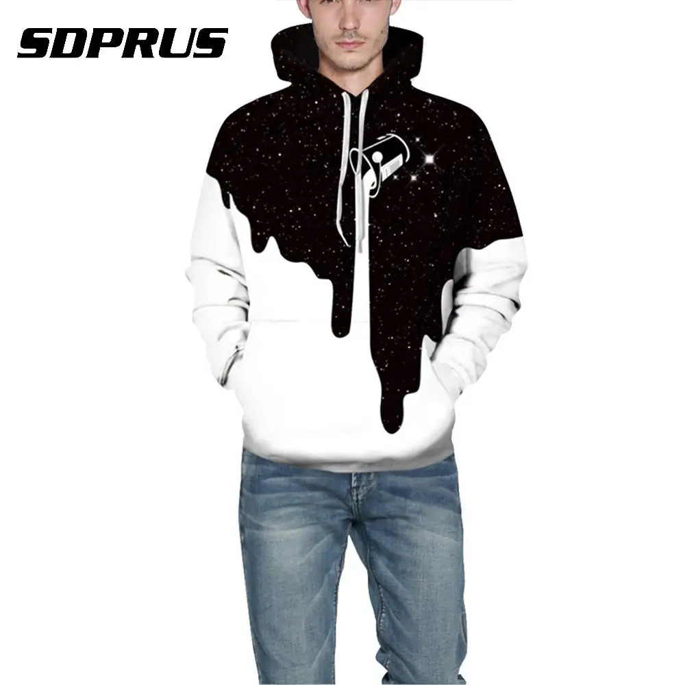 Hot Fashion Men/Women Unisex Sweatshirts Cotton 3D Print Galaxy Milk Cup Hooded Couple Sweatshirt Baseball Pullover Hoody Tops