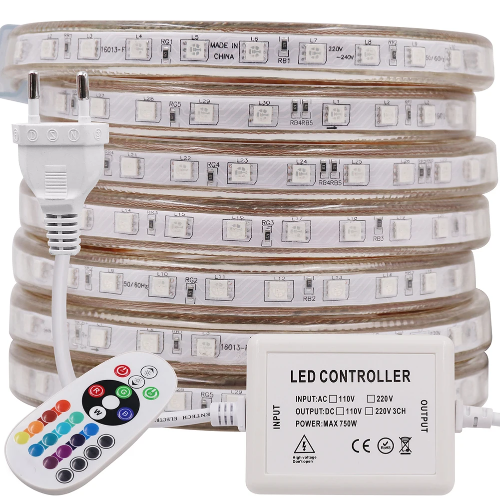 20m Ensemble de bande LED, bande LED RGB 5050 SMD, bande LED 60