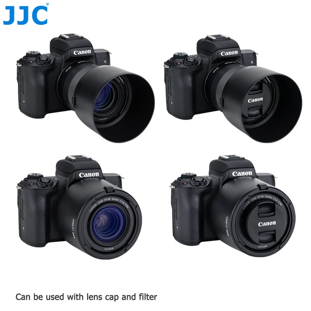 JJC LH-ES60 бленда для объектива Canon EF-M 32 мм f/1,4 STM заменяет ES-60 позволяет надевать 43 мм фильтр и крышку объектива