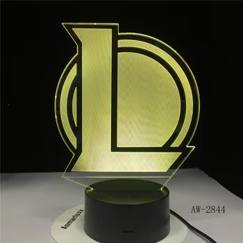 

L Team 3D LED Lamp Night light Baby 7 Color Change Acrylic Remote Touch Switch Toilet lamp USB Energy Saving Desk lamp AW-2844