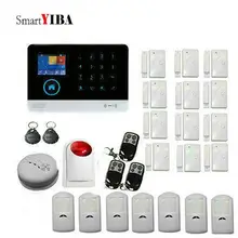 SmartYIBA Wifi APP Control Voice Prompt Alarm Systems Metal Remote Control Infrared PIR Sensor Flash Siren Smoke/Door Alarm Kits
