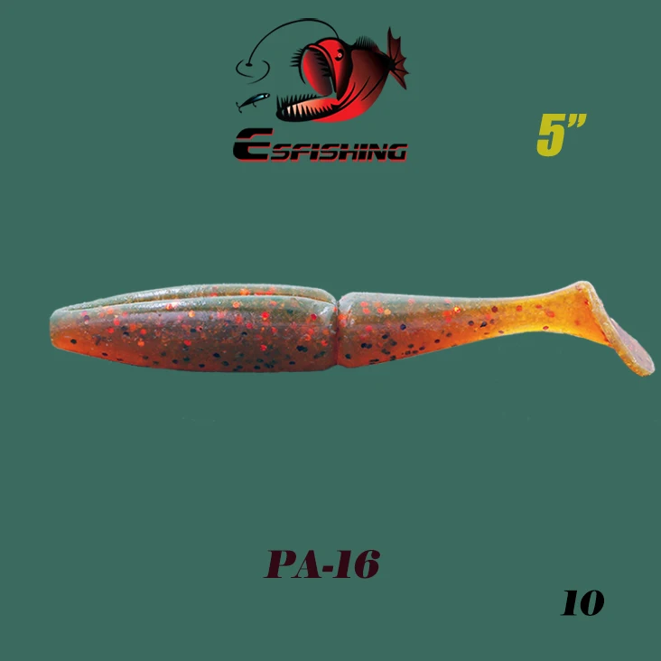 Esfishing Shad 125 мм 40 шт. рыболовные приманки мягкие приманки рыболовные снасти поддельные рыбы Пластиковые приманки Морская река - Цвет: PA16