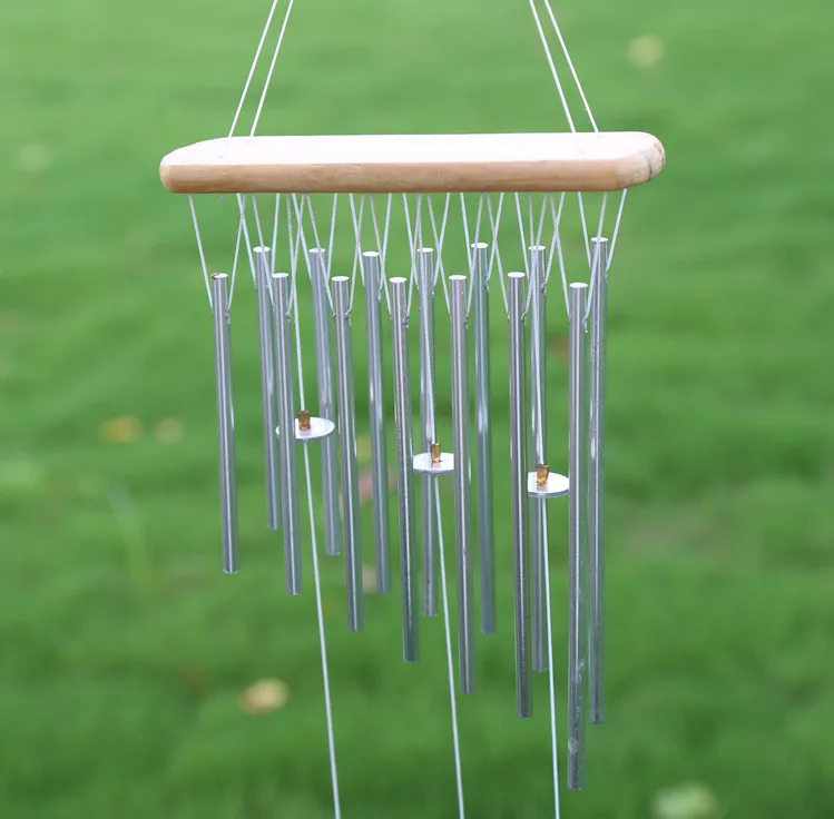 14 Solid Alloy Metal Tubes Solid Wood Bronze Antirust Wind Chimes Door