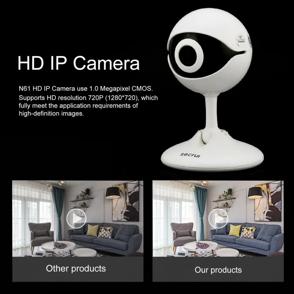 

Secrui N61 Wireless Home Security IP Camera Wireless Mini IP Camera Surveillance CCTV Camera Wifi 720P Night Vision Baby Monitor