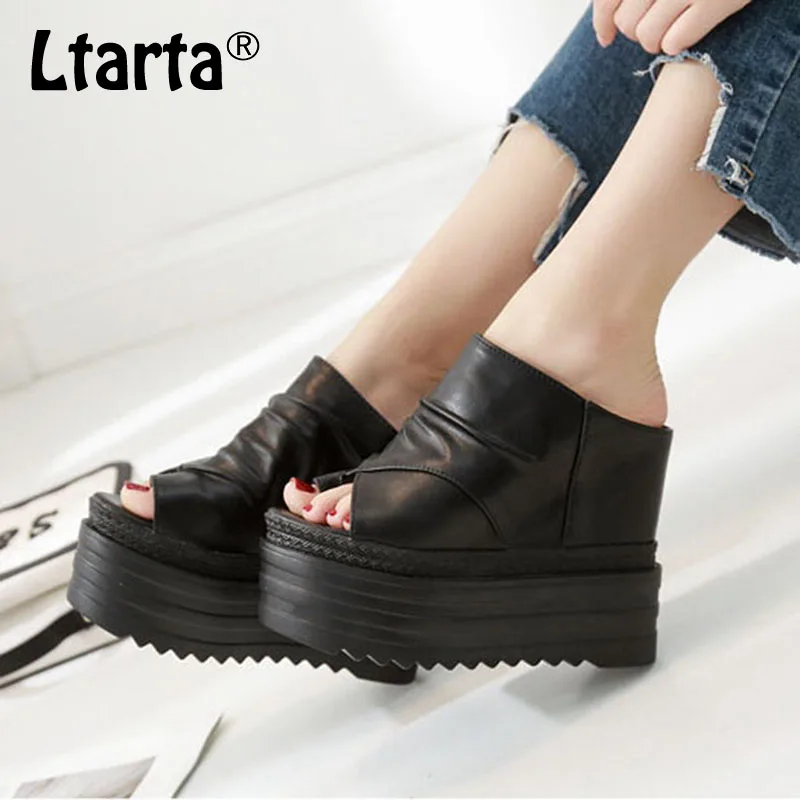 

LEOPARD LAND 2019 Women's Fashion Leather Boots Fish Toe Thick Heels Boots Ankle Boots Pumps Sandals .ZYW-521-100