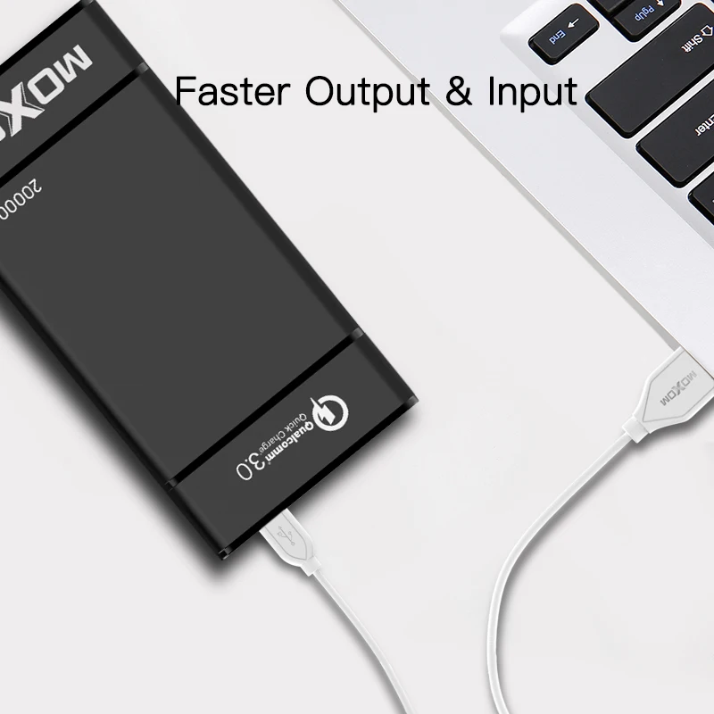 MOXOM power Bank 20000 мАч USB C PD Быстрая зарядка+ двойное QC3.0 быстрое зарядное устройство power bank для iPhone Xs Max XR 8 7 samsung S9 MacBook