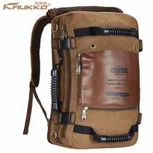 Kaukko Men backpack Canvas Huge Travel School Shoulder Computer Backpacking Functional Versatile Bags Multifunctional Laptop Bag
