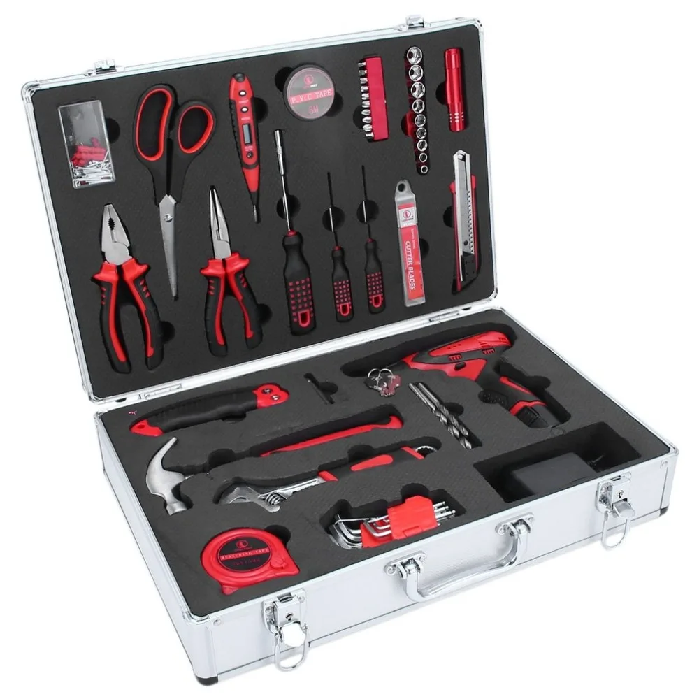 

(Ship From DE)60PCS/SET Professional Steel Socket Wrench Repair Tools Set Home Repair Hand Tool Kit With Storage Box Case
