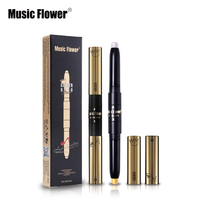 Music Flower Face Makeup 6 цветов золотой двухсторонний маркер карандаш Блестящий бронзер Стик для контуринга Осветляющий крем для макияжа лица