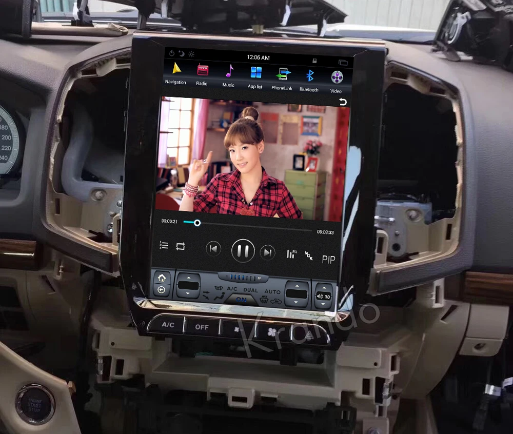 Best Krando Android 8.1 12.1" Vertical screen car audio radio player for Toyota Land Cruiser 2016+ GPS navigation with bluetooth 4