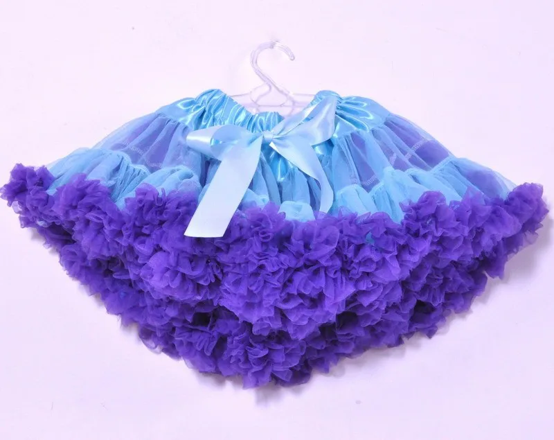 Из шифона для маленьких девочек пушистые Радуга pettiskirts бальное платье-пачка танцевальная одежда для балета;