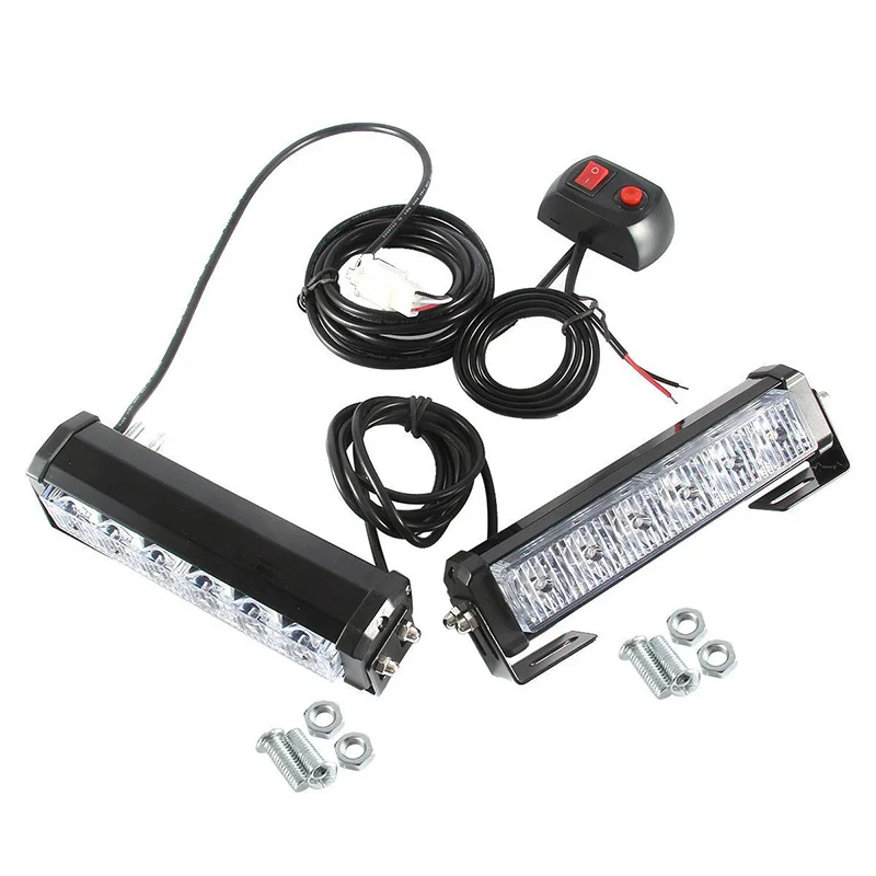 2 шт./компл. 12 В автомобиль 6LED авариПредупреждение опасности вспышки стробоскоп подсветка для решетки радиатора бар синий