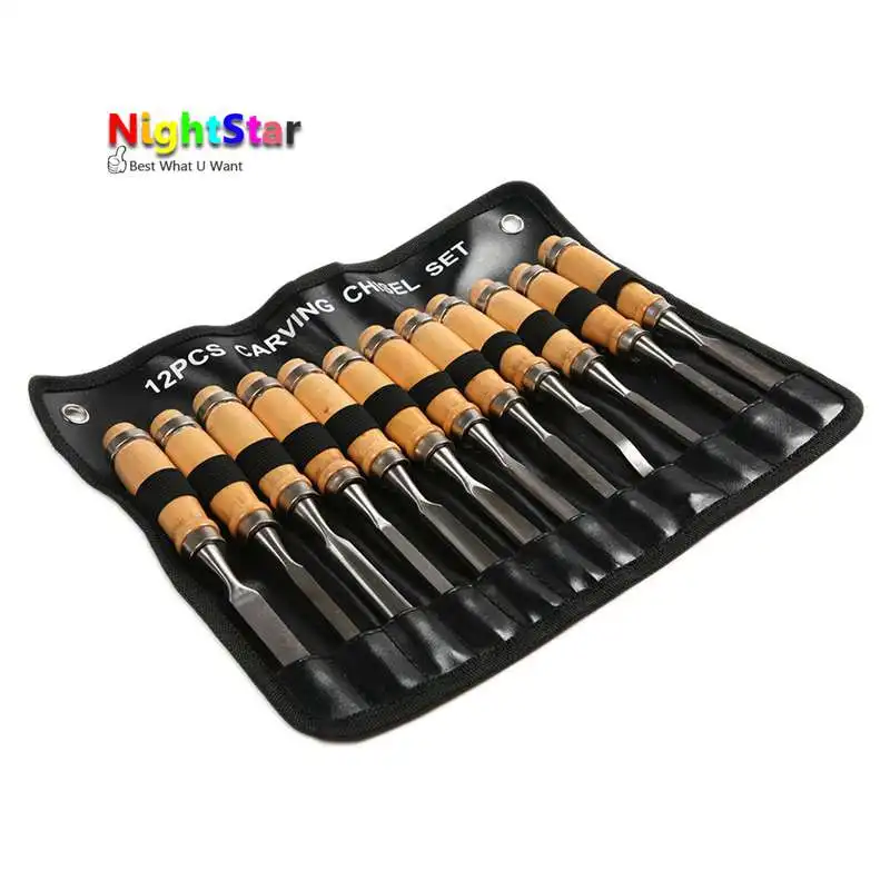 

Wood Carving Hand Chisel Tools 12 Piece Set Woodworking Professional Gouges New