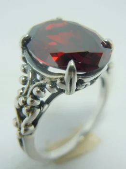

European and American fashion garnet Fashion ancient silver ring Roman style ring