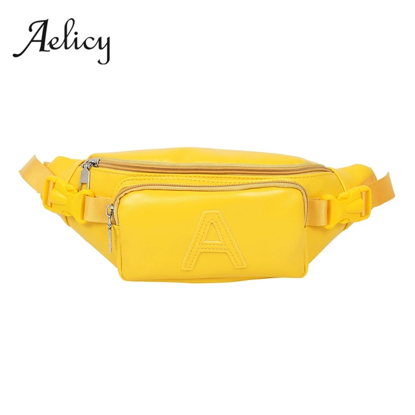 

Aelicy New Chest Bags Female Candy Color Streetwear Waterproof Waist Pack Male fanny pocket Joker Running Bright Belt Bag