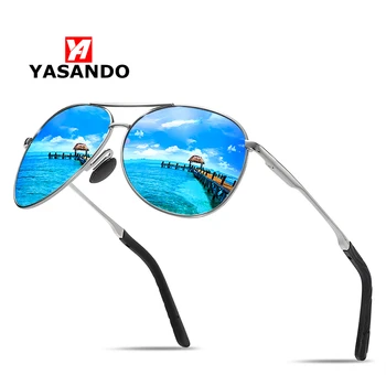 

New Sunglasses for Men Polarized Mirror YASANDO Top Brand Fashion Pliot Metal Frame Driving UV400 Male Eyewear Sun Glass XY8013
