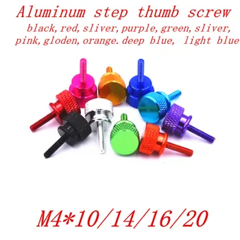

5pcs/lot M4*10/14/16/20 Aluminum Alloy Colorful step Adjustment thumb hand twist Screw