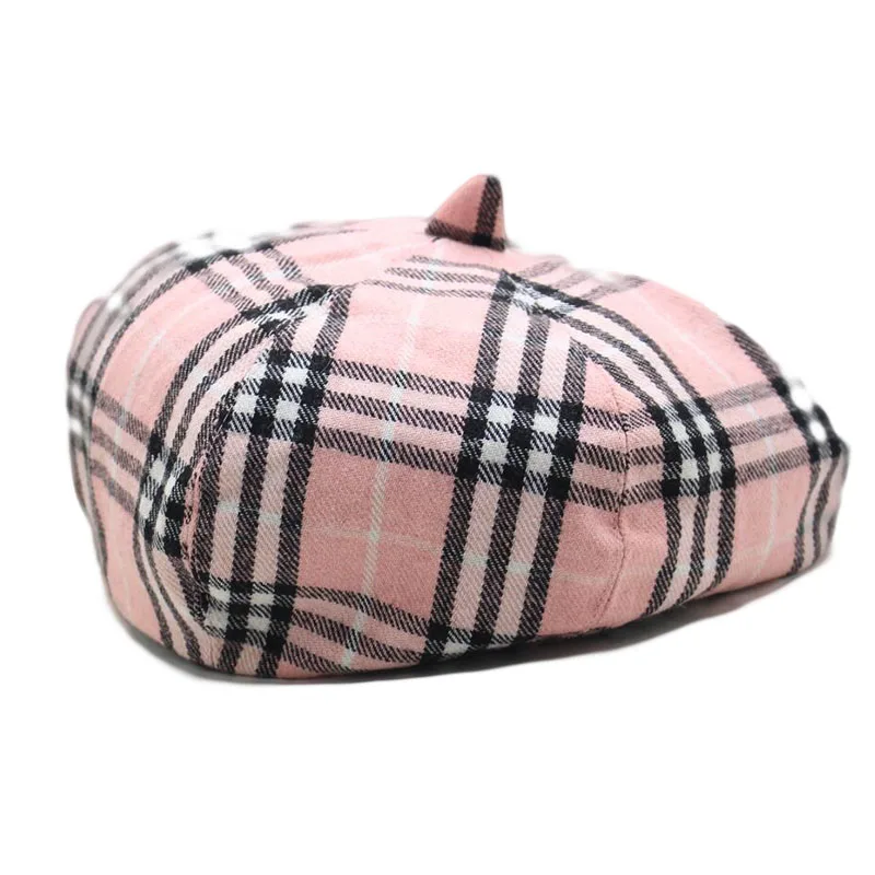 

SUOGRY New Autumn Spring Classic Plaid Beret Hat Caps Women Fashion Cotton Newsboy Artist Cap Korean Painter Hats