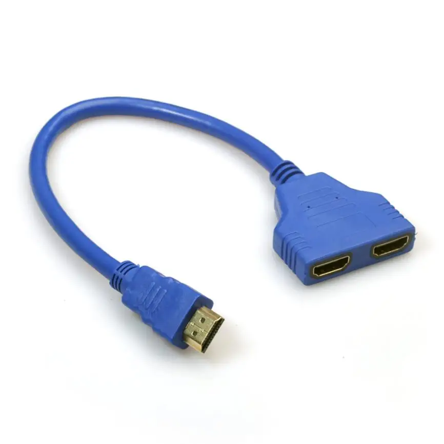 20cm New 1 to 2 HDMI Splitter Adapter Male to Female Split Double