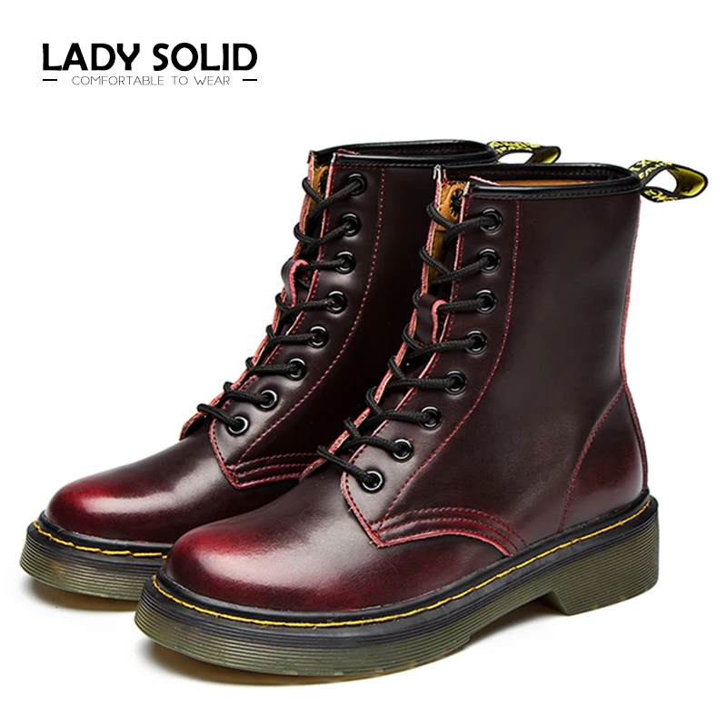 

split leather boots women big size 34~42 brand fashion martins 2018 spring boots female #929