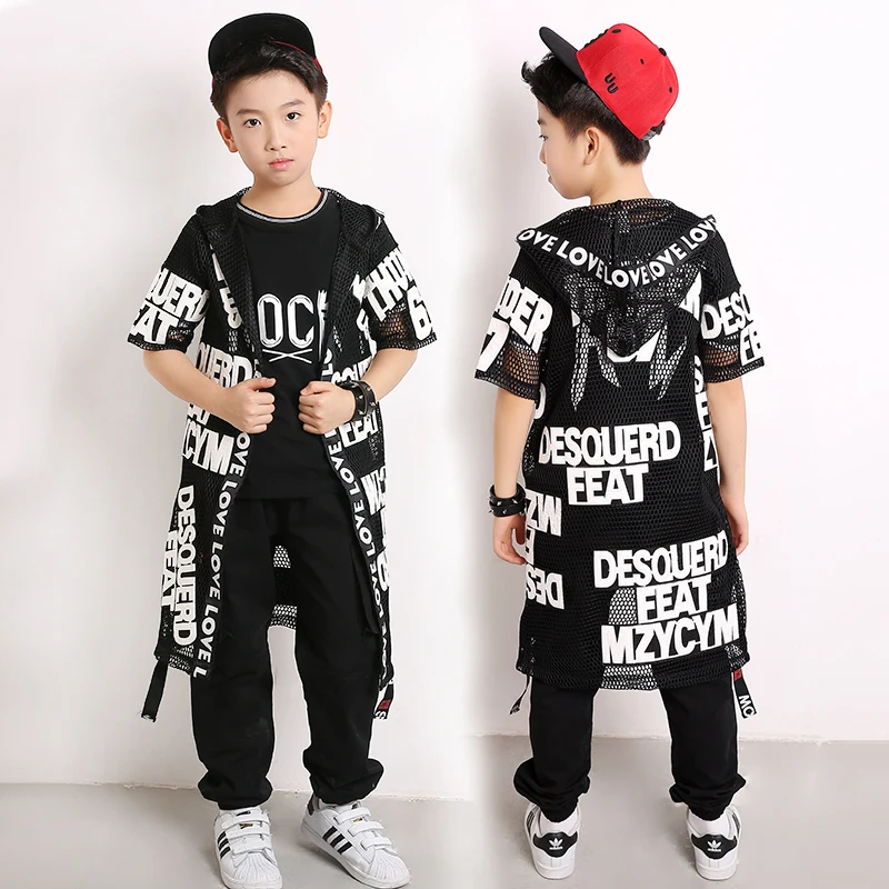 

Summer Children'S Jazz Dance Performance Clothing One Pieces Mesh Jacket Sale For Boys Hip Hop Stage Costume 110-170cm DWY940