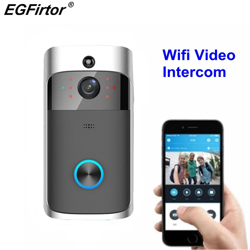 buy Intelligent WIFI Video Door Ring Wireless Video Door Ring Mobile Phone Remote Home Monitoring Video Speech Interview