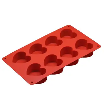 

8 Cavity DIY Heart-shape Ice Mold Tray Cake Mold Nonstick Silicone Bake Baking Mould Flexible Silicone Cake Making