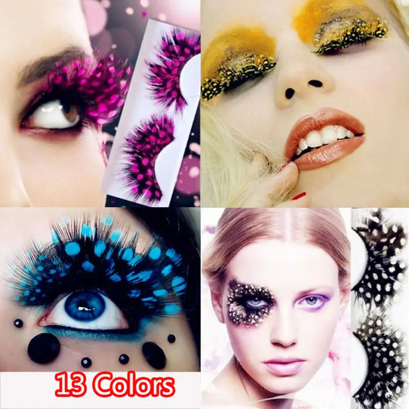 Buy Colorful Dot Feather Crazy False Eyelashes Long