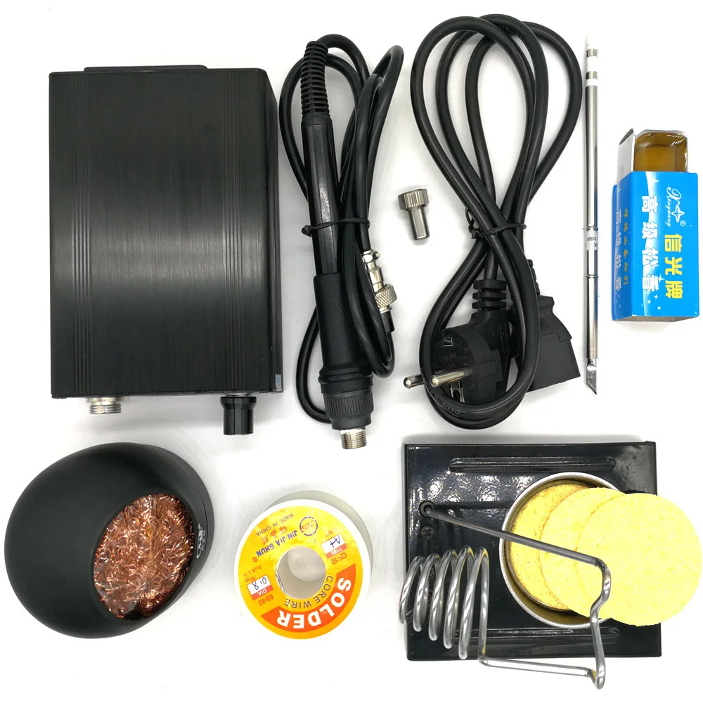 QUICKO Hot Sale STC Digital Soldering Iron Station+T12 Handle+Iron Stand+Solder Core Wire+Carton Rosin+Sponge+Cleaner Wire V2018