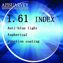 1,61 ИНДЕКС, анти-синий луч, оптические линзы, асферические компьютерные профессиональные линзы, близорукость, для чтения, прозрачные, высокое качество, тонкие линзы CR39